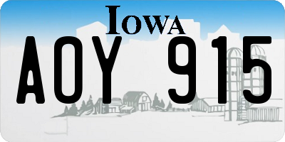 IA license plate AOY915