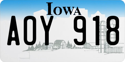 IA license plate AOY918