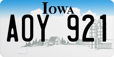 IA license plate AOY921