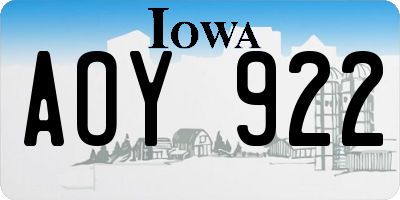 IA license plate AOY922