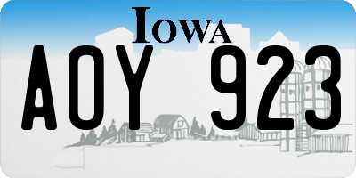 IA license plate AOY923