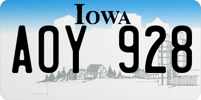 IA license plate AOY928