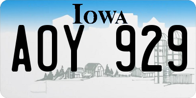 IA license plate AOY929