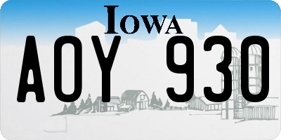 IA license plate AOY930