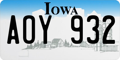 IA license plate AOY932