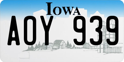 IA license plate AOY939