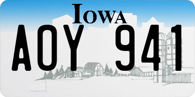IA license plate AOY941