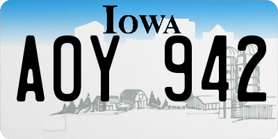 IA license plate AOY942