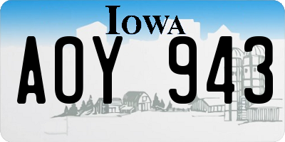 IA license plate AOY943