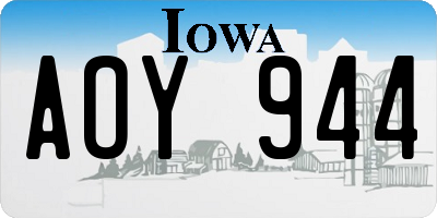 IA license plate AOY944