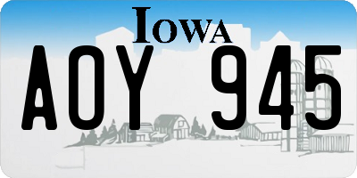 IA license plate AOY945