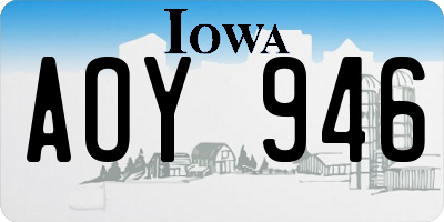 IA license plate AOY946