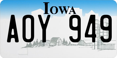 IA license plate AOY949