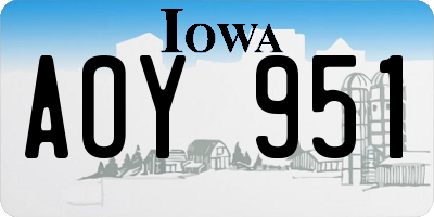 IA license plate AOY951