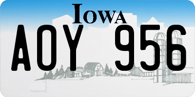 IA license plate AOY956
