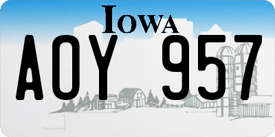IA license plate AOY957