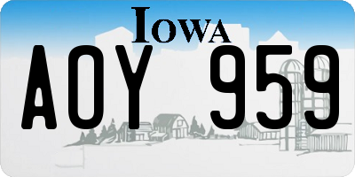 IA license plate AOY959
