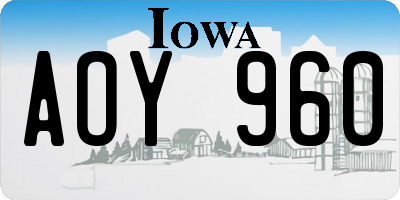 IA license plate AOY960