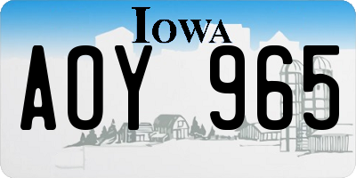 IA license plate AOY965
