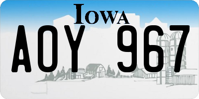 IA license plate AOY967