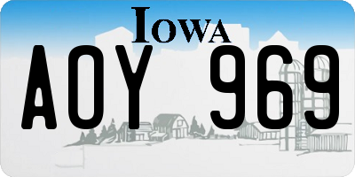 IA license plate AOY969