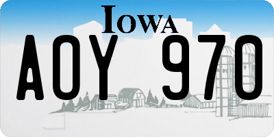 IA license plate AOY970