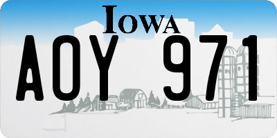 IA license plate AOY971