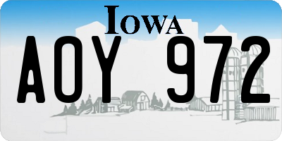 IA license plate AOY972