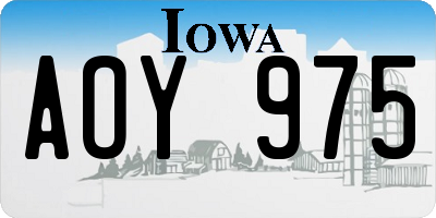 IA license plate AOY975