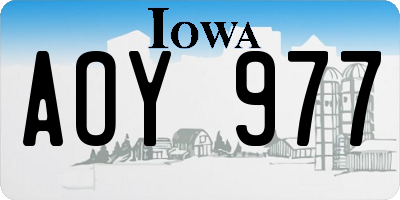 IA license plate AOY977