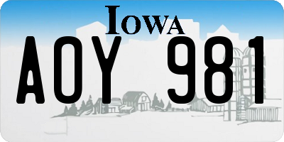 IA license plate AOY981