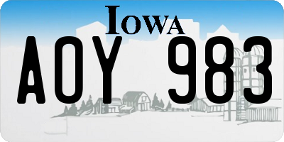 IA license plate AOY983