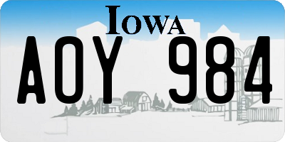 IA license plate AOY984