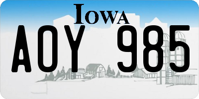 IA license plate AOY985