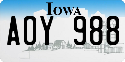 IA license plate AOY988