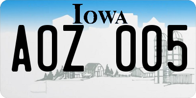 IA license plate AOZ005