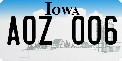 IA license plate AOZ006