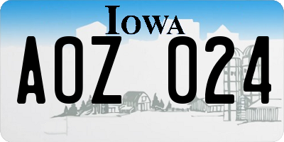 IA license plate AOZ024