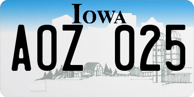 IA license plate AOZ025