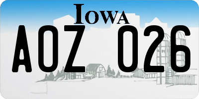 IA license plate AOZ026