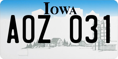 IA license plate AOZ031