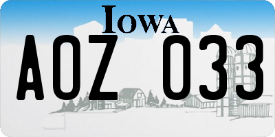 IA license plate AOZ033