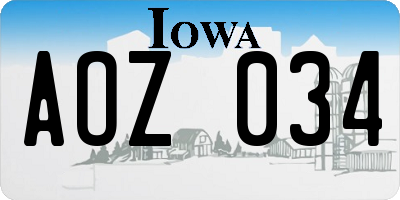 IA license plate AOZ034