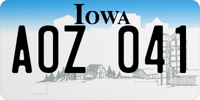 IA license plate AOZ041