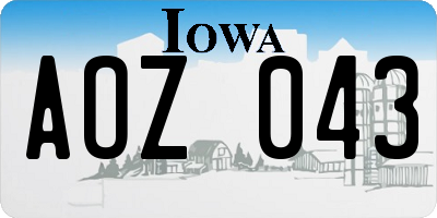 IA license plate AOZ043