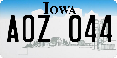 IA license plate AOZ044