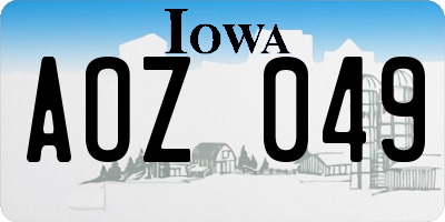 IA license plate AOZ049