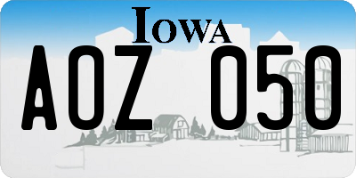 IA license plate AOZ050