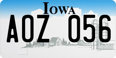 IA license plate AOZ056