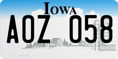 IA license plate AOZ058